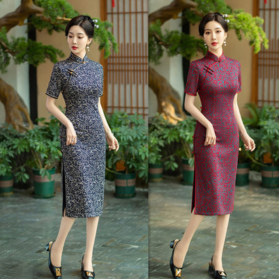 high-end cheongsam chinese traditional qipao dress旗袍老上海