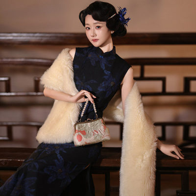 旗袍女qipao cheongsam chinese traditional  dress chipao黑色