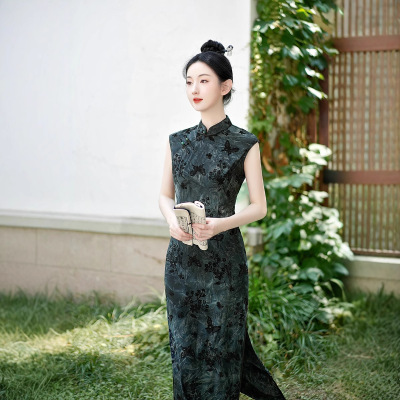 chinese style dress qipao women elegant cheongsams satin