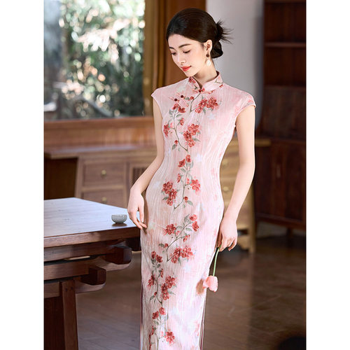 qipao chinese traditional dress cheongsam chipao新中式粉色