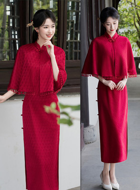 quality cheongsam chinese traditional qipao dress旗袍红色