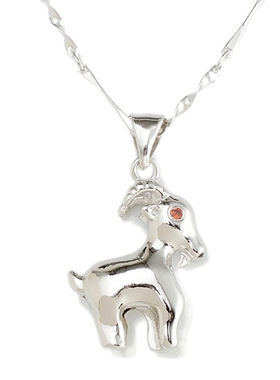 小羊十二生肖纯银吊坠女999足银吊坠12属相项链锁骨链坠子银饰品