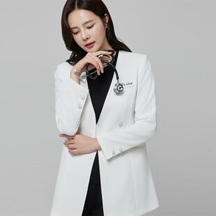 UNAME芳名2025新款白大褂高端西装款医学实验服医美美容师工作服