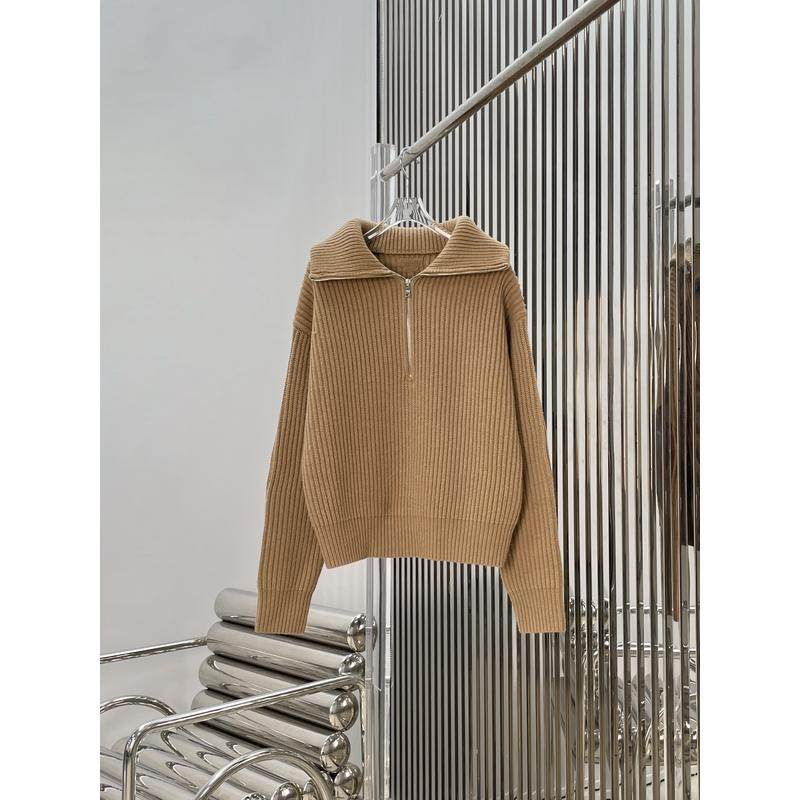 百搭款日常绒翻领拉链皮袖口拼接毛衣,女装/女士精品,毛针织衫,淘宝优惠券,粉丝福利购,淘宝优惠卷