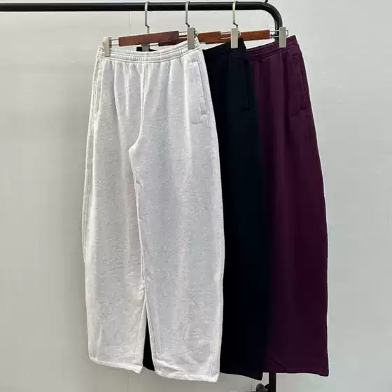 Ga New Style 75% Cotton Fleece-Lined Plus-Size Elastic Waist Wide-Leg Bucket Pants, $70, Unisex, 0706