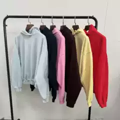 Foreign Trade Women's Clothing 75% Cotton Brushed Fleece Hooded Sweatshirt 13 Colors Solid Basic Style 1208