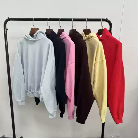 Foreign Trade Women's Clothing 75% Cotton Brushed Fleece Hooded Sweatshirt 13 Colors Solid Basic Style 1208