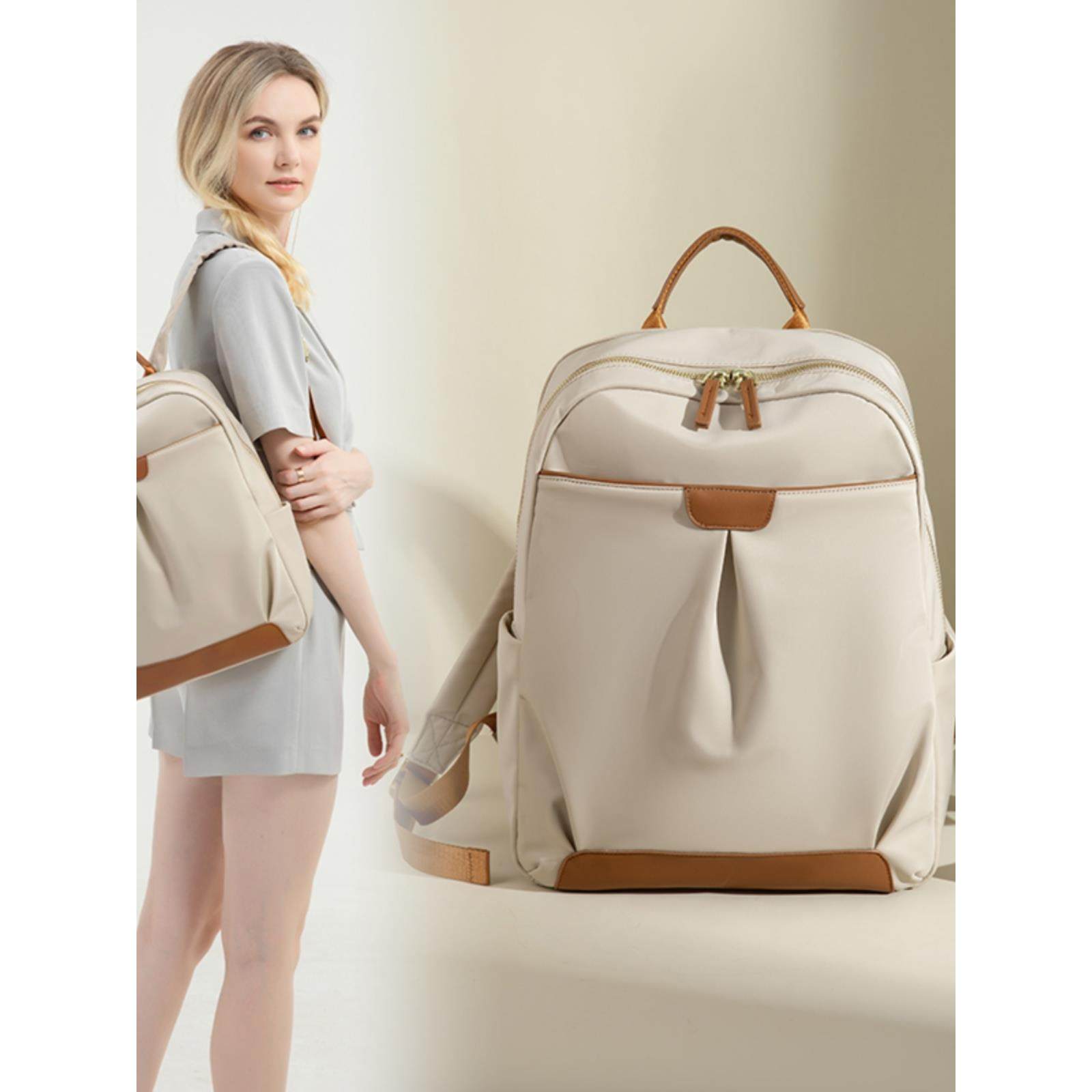 15寸电脑背包女2025新款防水大容量休闲轻便旅游牛津布双肩包书包,箱包皮具/热销女包/男包,双肩背包,淘宝优惠券,粉丝福利购,淘宝优惠卷