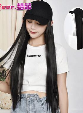 假发女帽子假发一体派对假发片长直发耐高温发丝头套假发套假头发