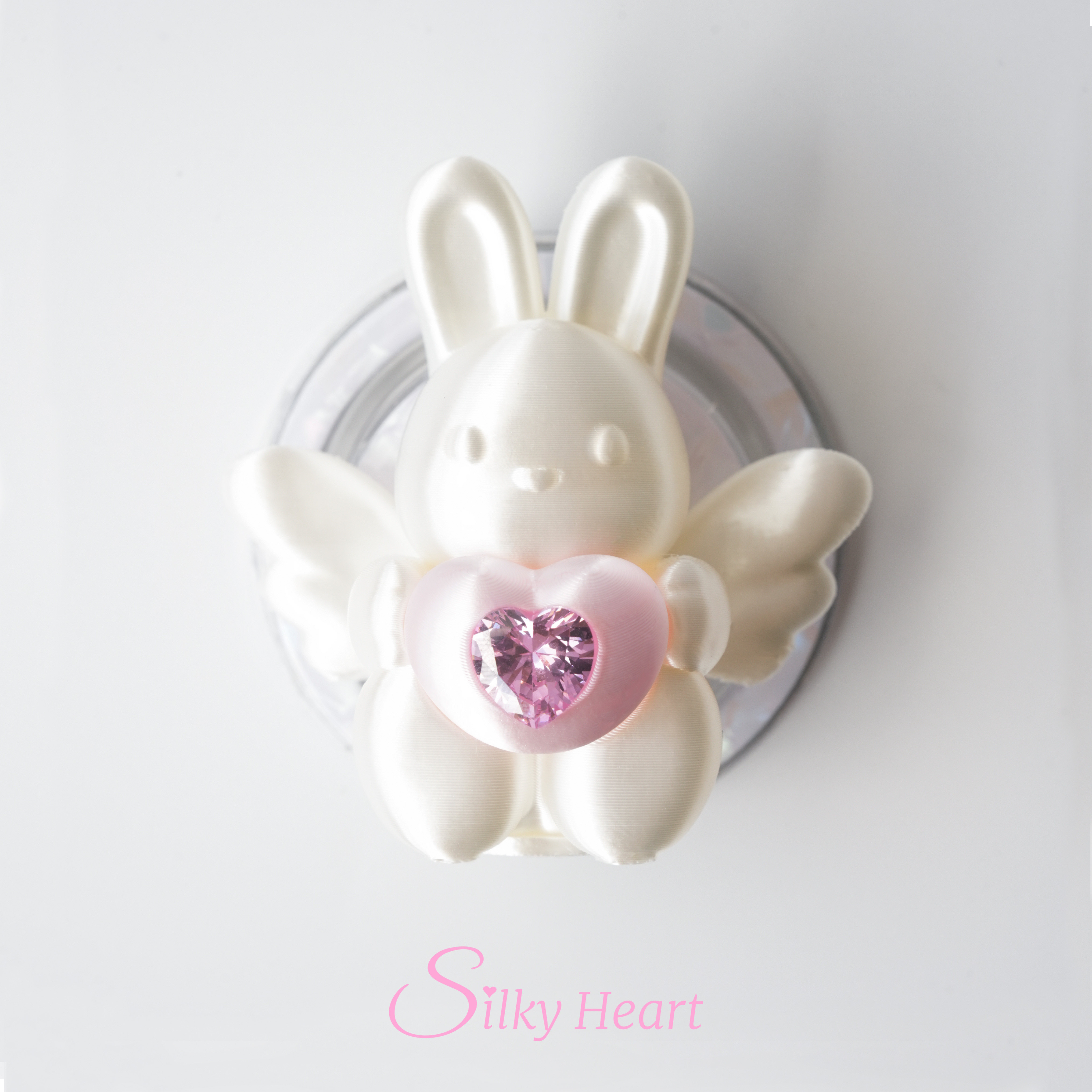 thumbnail for Original Handmade Love Angel Wings Rabbit Zircon Magnetic Mobile Phone Airbag Holder|Silky Heart