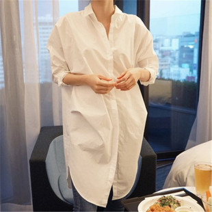 衬衫女胖mm宽松韩版胖妹妹200斤加肥加大码大版中长款衬衣裙睡衣
