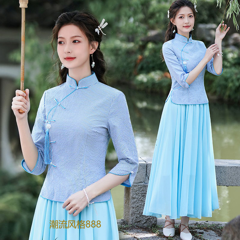 改良版旗袍民国风唐装上衣中国风