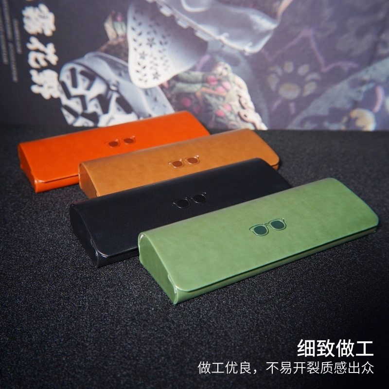 近视镜眼镜盒太阳镜墨镜pu抗压复古高级感高颜值抗压便携手工磁铁