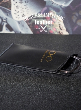 时尚便携商务款眼镜袋便携皮质简约黑色男女近视眼镜收纳袋保护套