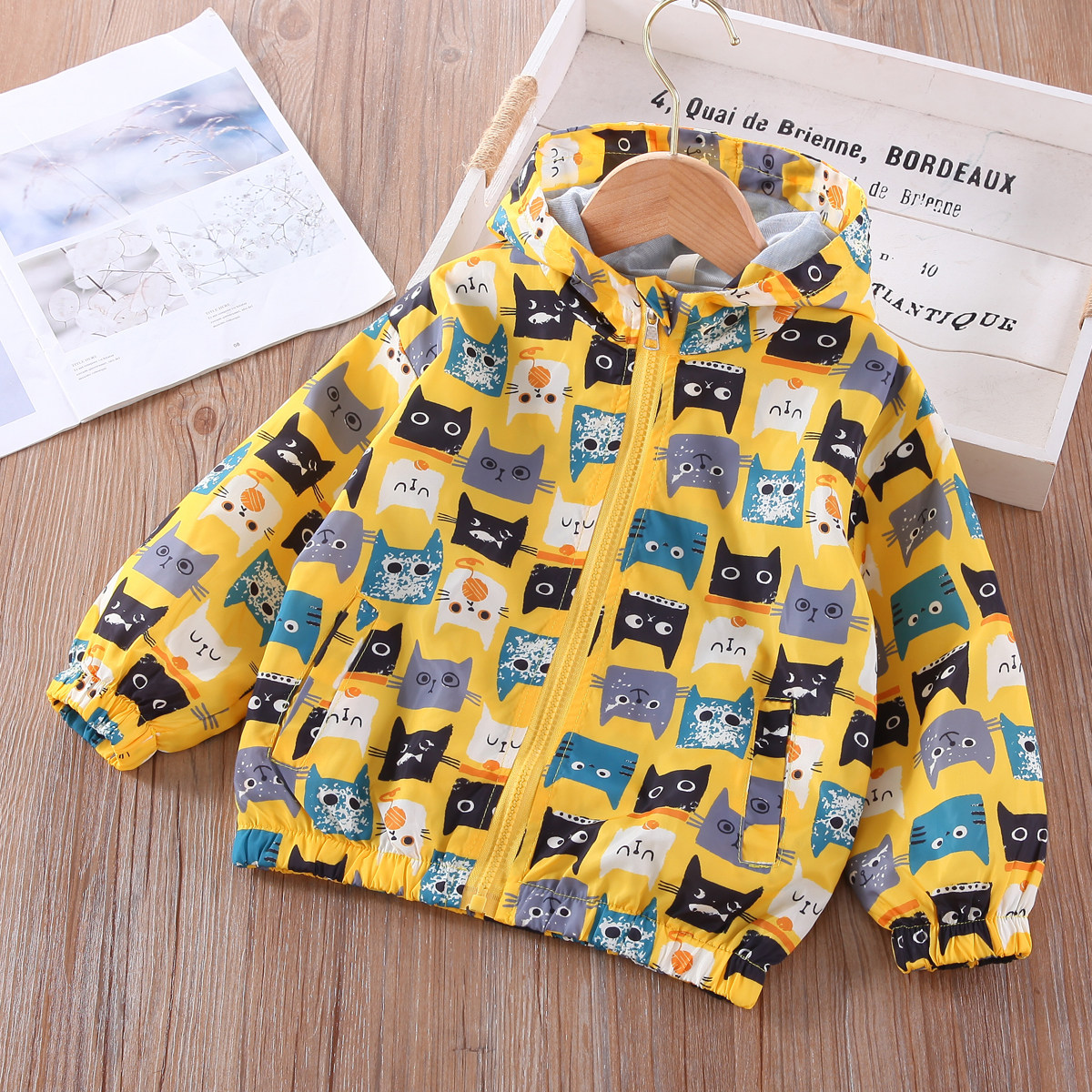 艾乐兔童装男童冲锋衣2021秋装新款宝宝卡通外套休闲儿童外套长袖