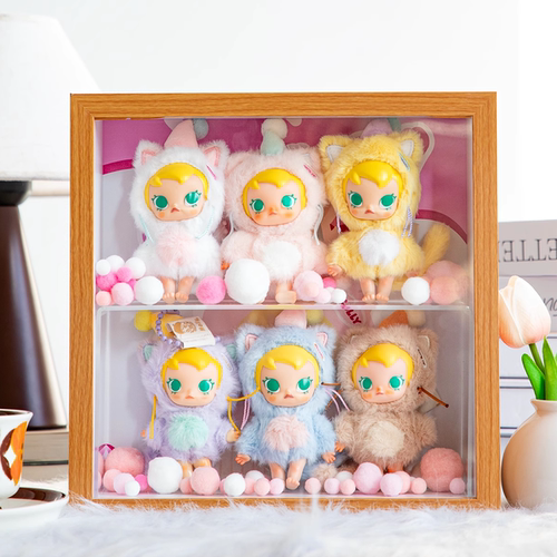 Baby Molly泡泡玛特口袋朋友系列搪胶毛绒挂件盲盒展示盒相框防尘