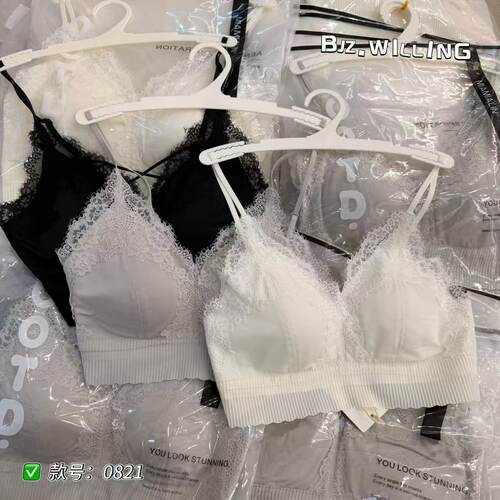 贝伽姿821蕾丝抹胸内衣女细肩带小胸聚拢美背吊带裙专用背心文胸