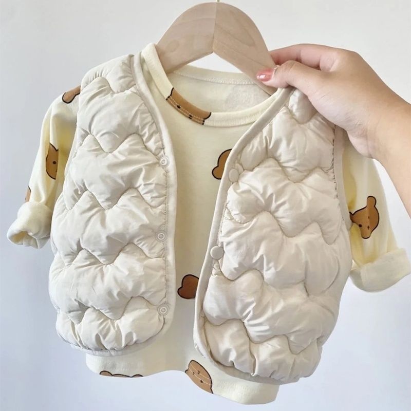 儿童羽绒棉马甲宝宝秋冬新款背心男女童马夹中小童春秋外穿坎肩