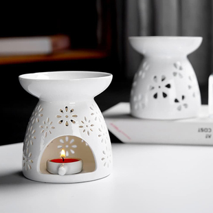 陶瓷香薰炉防干烧烤橘皮室内蜡烛大号香薰灯复古家用卧室香熏炉
