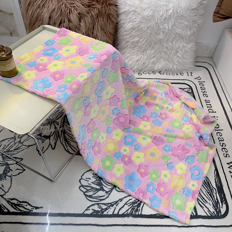 花朵毛毯法兰绒四季通用