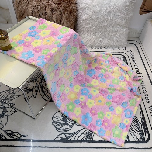 花朵毛毯法兰绒四季通用