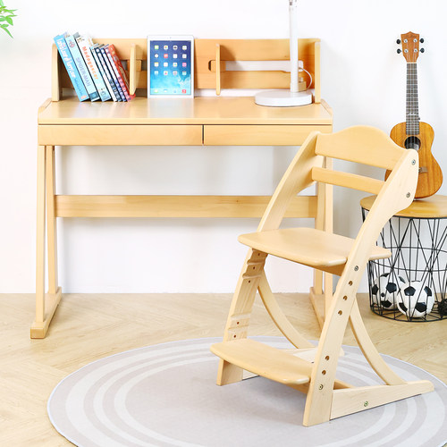 肥象儿童全实木升降学习桌椅套装