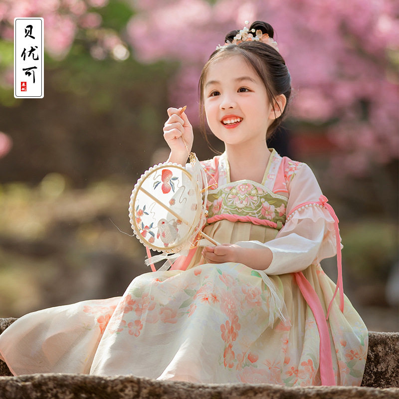 女童汉服裙刺绣襦裙可爱中国风