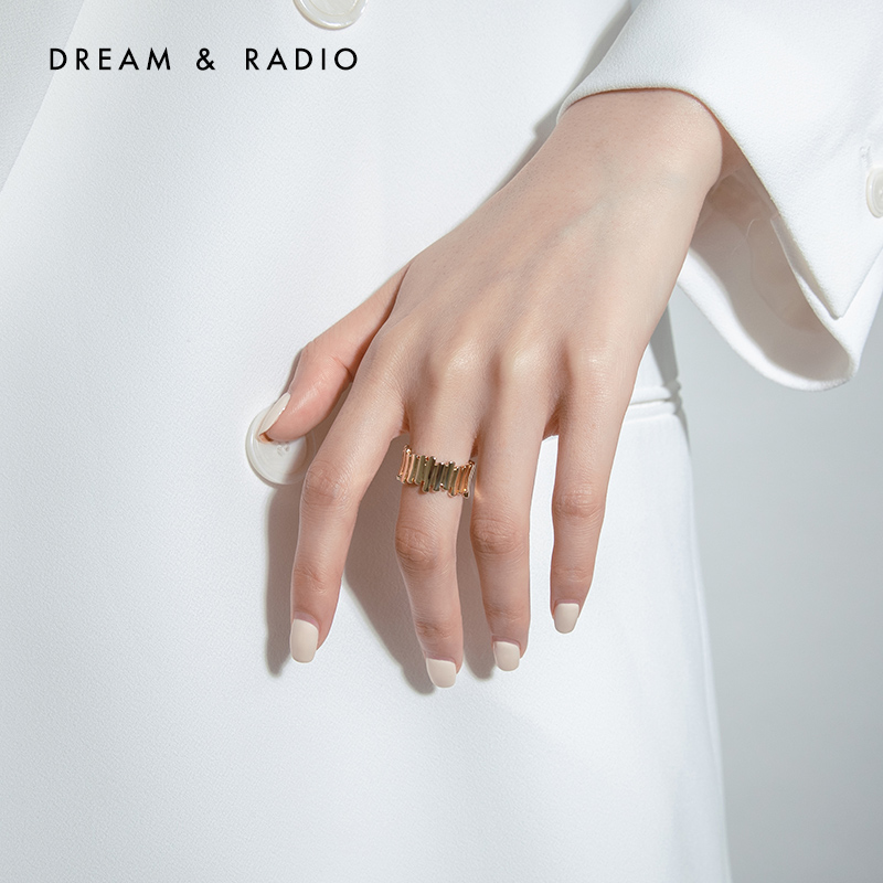 网红不规则条形食指insins潮戒指