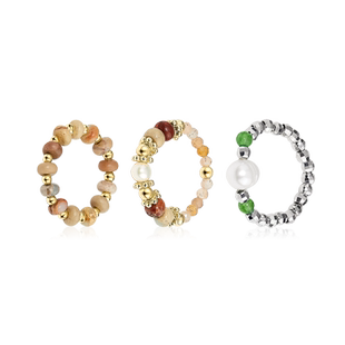 Dream＆Radio波西米亚串珠戒指女夏日石珠个性小众指环设计感高级