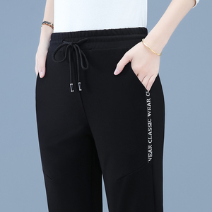 运动裤女春秋弹力直筒小脚2026新款女士高腰显瘦百搭春秋休闲裤子