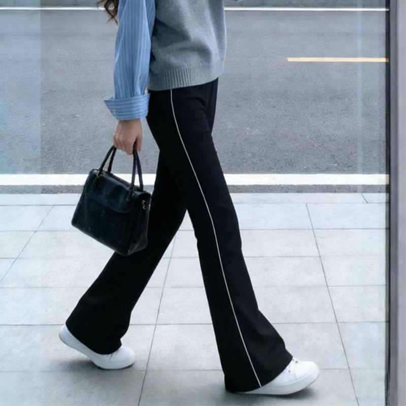 运动微喇裤女2026新款夏季薄款高腰显瘦休闲裤百搭长裤弹力喇叭裤