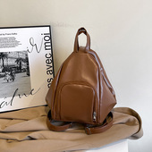 双肩包女背包2025新款 潮出游旅行小众包包高级感皮质休闲旅游书包