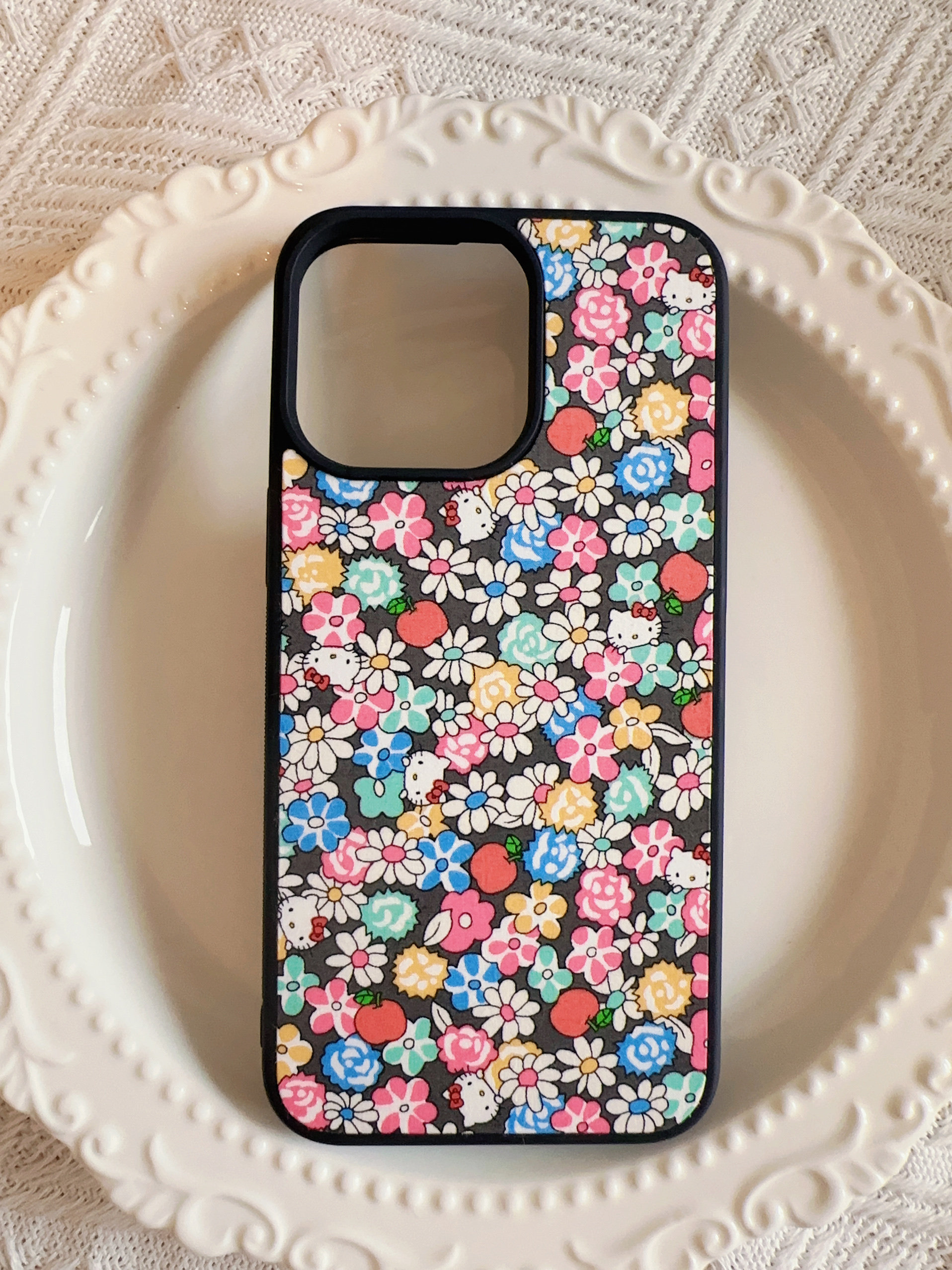 英国liberty布料hellokitty可爱小碎花手工布艺手机壳iPhone1516
