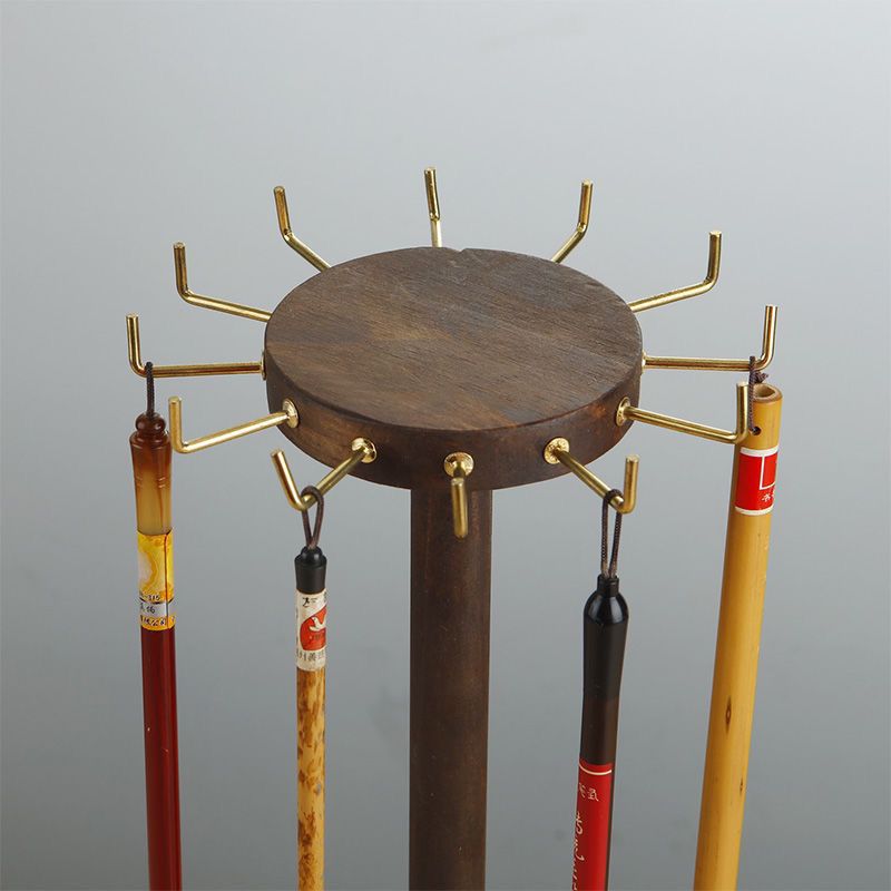 胡桃木笔挂 收纳置物架 书法挂架 复古桌面摆件 多功能毛笔架