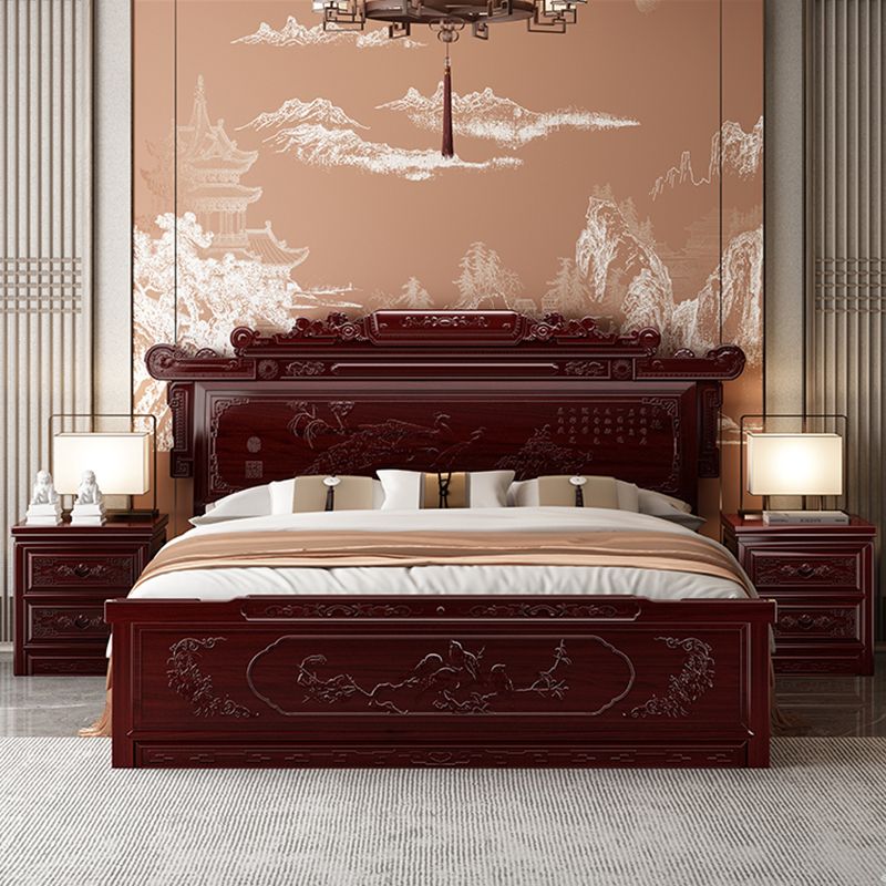 酸枝中式明清古典1.5米原木大床全实木仿酸枝红木家具双人床