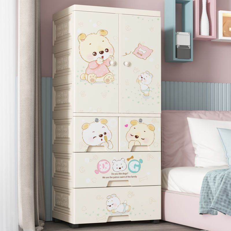 简易儿童衣柜家用卧室出租房用塑料婴儿童宝宝收纳柜子储物柜衣橱