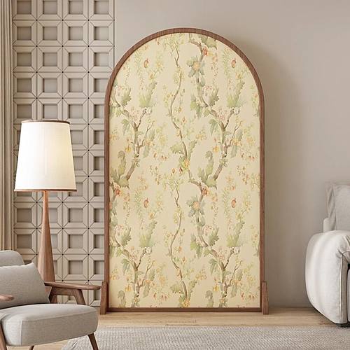 屏风隔断客厅法式复古布艺玄关卧室遮挡简约现代实木座屏移动入户