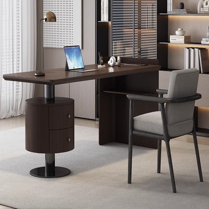 意式极简高档实木书桌现代简约家用书房设计师款办公桌轻奢电脑桌