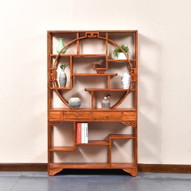 博古架实木中式茶具架茶叶柜隔断置物架客厅玄关柜多宝阁茶架子