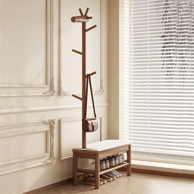 小鹿 换鞋凳 挂衣架 可坐 鞋柜 入户 衣帽架 入门 换鞋凳 实木 衣