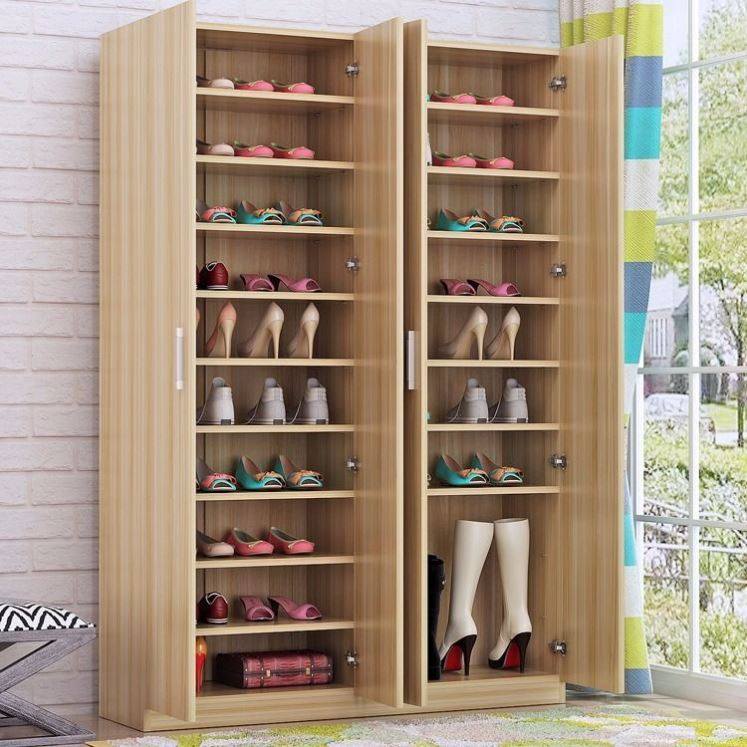 简约现代实木颗粒板鞋架大容量经济型鞋柜家用阳台防晒储物收纳柜