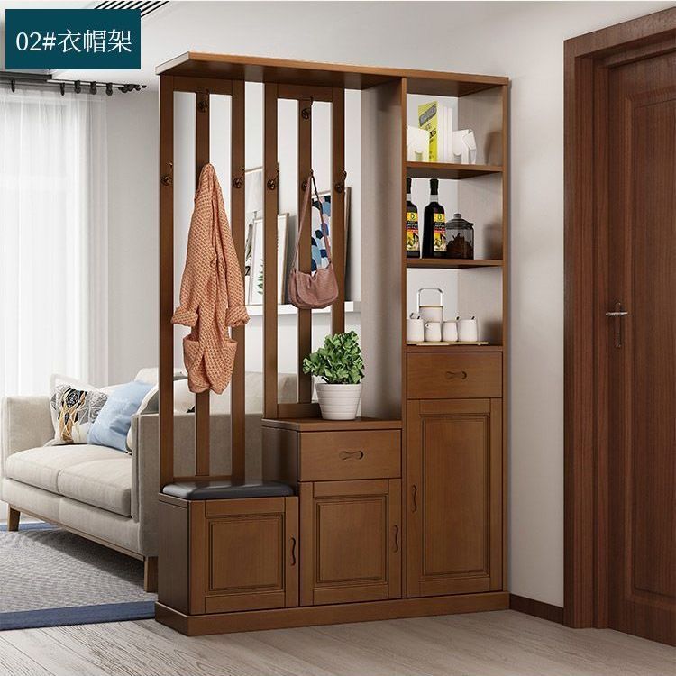 中式实木间厅柜隔断柜入户玄关柜鞋柜一体靠墙客厅双面门厅屏风柜