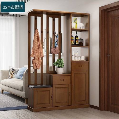 中式实木间厅柜隔断柜入户玄关柜鞋柜一体靠墙客厅双面门厅屏风柜