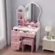 80 см розовая принцесса зеркало левый ящик+табуретка