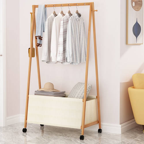 简易衣架落地卧室衣帽架挂衣架布艺收纳置物架挂衣服架子家用网红