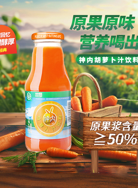【绿色食品】新疆神内胡萝卜汁石河子果蔬汁0脂肪轻断食238ml*20