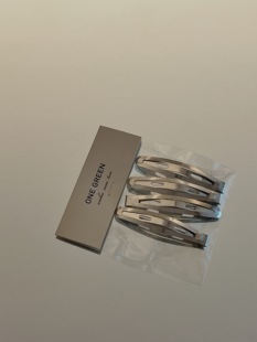 烤漆无痕环保基础百搭时尚 简约金属银色豌豆夹 发饰 韩版 ONEGREEN