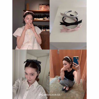 ONEGREEN 3.17NEW 丝光芭蕾蝴蝶结丝带发箍 甜美公主少女刘海头箍