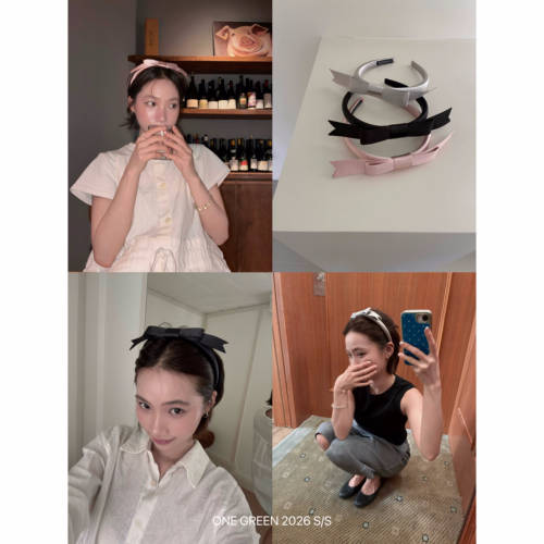 ONEGREEN 3.17NEW 丝光芭蕾蝴蝶结丝带发箍 甜美公主少女刘海头箍