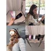 ONEGREEN 2.4NEW博主同款 春夏宽边4cm缎面落樱粉发箍简约刘海头箍